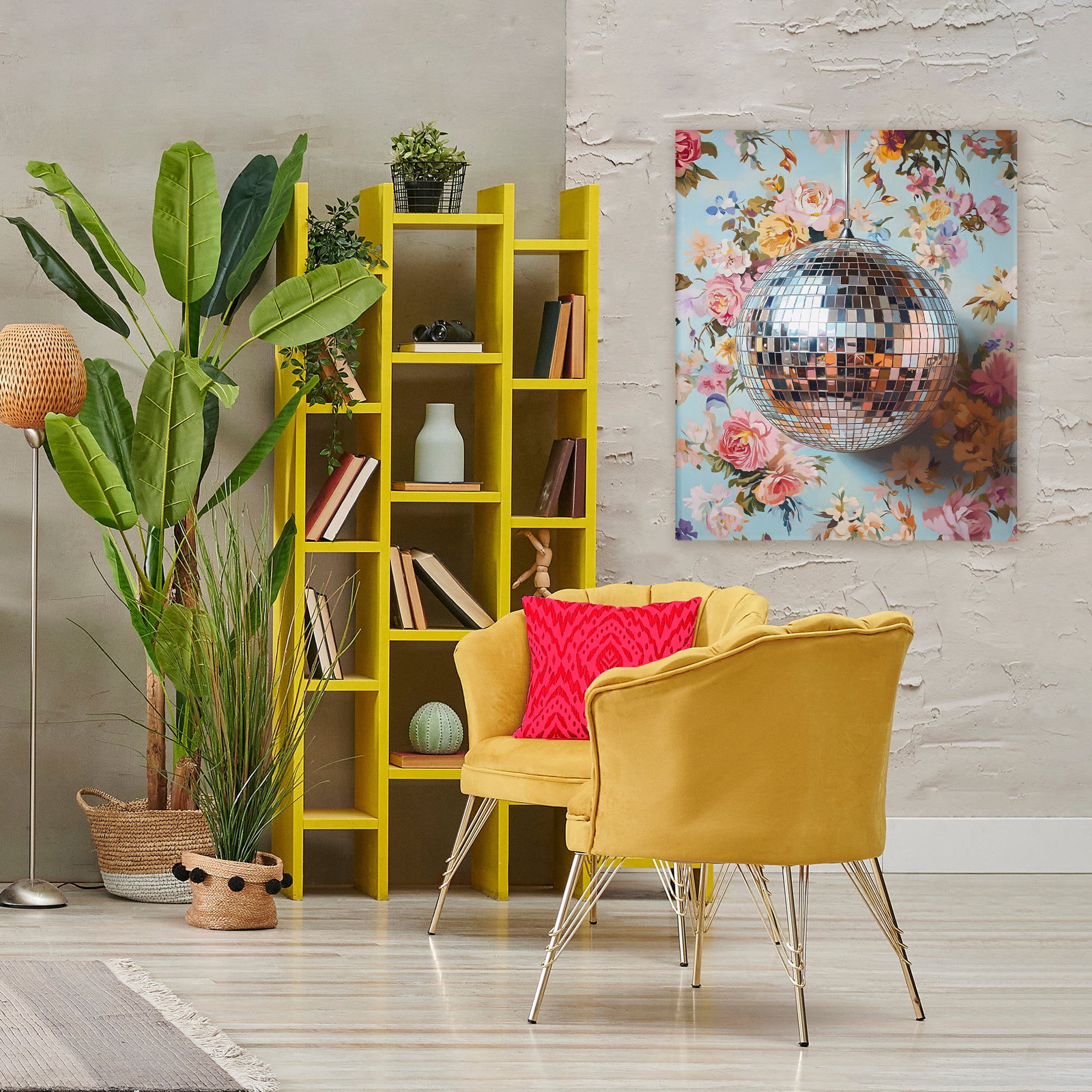 Stupell Industries Floral Disco Ball Reflection Canvas Wall Art, design by LSR Design Studio