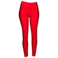 thumbnail image 2 of Shiny Leggings - Red Metallic High-Waist Stretchy Pants, 2 of 4