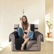 thumbnail image 5 of ¡Oferta Tainini! Funda para sillón reclinable pequeño, con ancho de asiento de hasta 63 cm, reversible, lavable y con correas elásticas ajustables para niños y mascotas (negro), 5 of 8