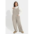 thumbnail image 4 of CASSIE LIZ Jumpsuit for Women Plus Size 5X Light Gray Adjustable Strap Dressy Fall Casual Sleeveless Wide Leg Winter Overalls Outfits Clothes with Pocket 5XL 26W 28W, 4 of 7