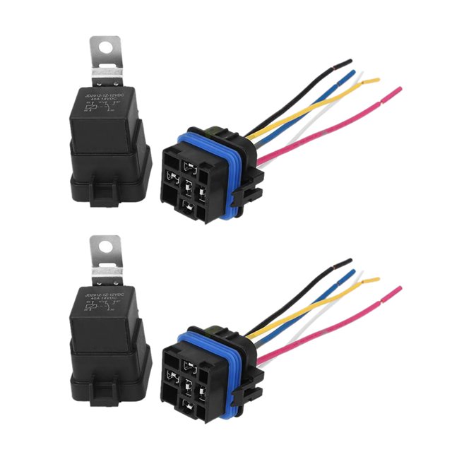 2X Relais Automobile Intégré Étanche Dc/12V 40A Relais Auto & Prise 5 Broches