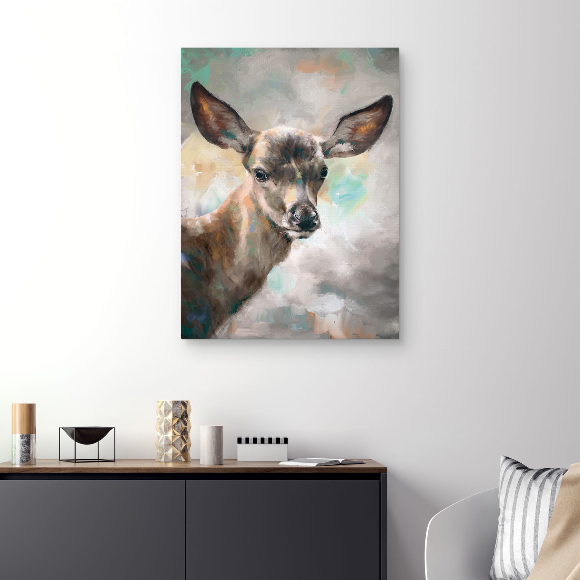 Deer Portrait by Studio Arts Canvas Art Print