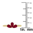 thumbnail image 5 of SZUL Women's Ruby Pear Shape Three Stone Ring in 10K Yellow Gold, 5 of 6