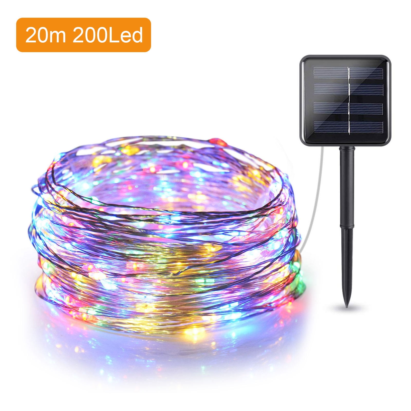 Solar LED Fairy String Lights 100/200 LED Waterproof Changing Twinkle Lights US 