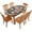 4th of July American Flag Patriotic Independe, variant on Elastic Edge Oval Fitted Tablecloth, Grey Marble Polyester Table Cloth, for Indoor Restaurant or Outdoor Patio Party Dining, Fits for 48" x 68" Oval Table