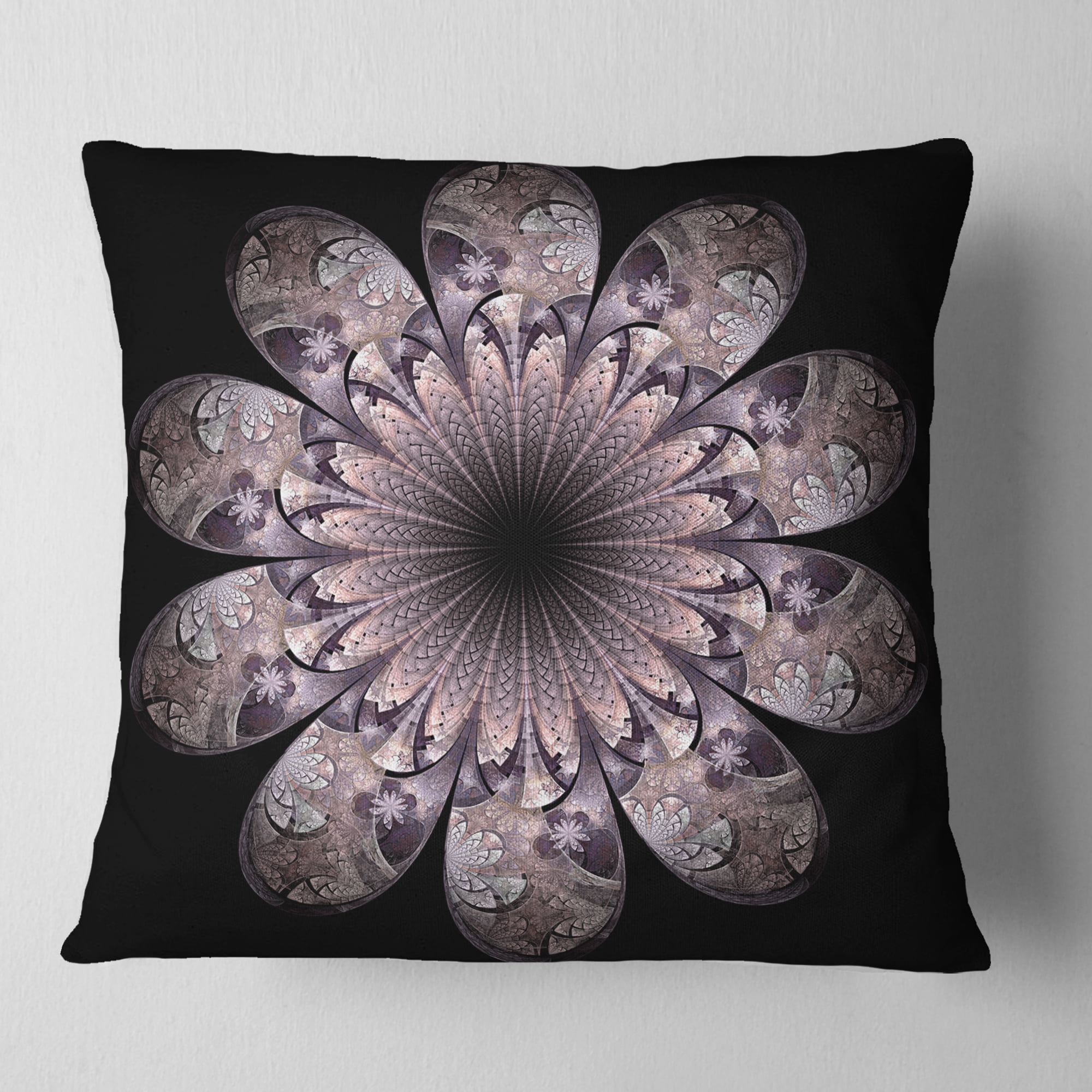 Designart 16" x 16" Pink Polyester Throw Pillow