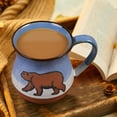thumbnail image 6 of 15oz Rustic Ceramic Bear Mug - Glazed Stoneware Coffee Cup with Wildlife Design - Microwave Dishwasher Safe Gift for Outdoorsman,Home Decor - Blue & Brown, 6 of 14