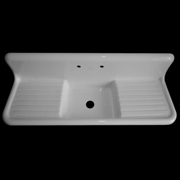 NBI Drainboard Sinks SBDW6020 White Reinforced Cast Acrylic 60" x 20" Single Bowl Drainboard Sink