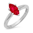 thumbnail image 7 of Solitaire Engagement Ring for Women - 1ct Simulated Ruby in 14K White Gold Promise Ring, 7 of 7