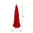 thumbnail image 2 of Vickerman 4.5" Flocked Red Slim Fir Artificial Christmas Tree, Unlit, 2 of 3