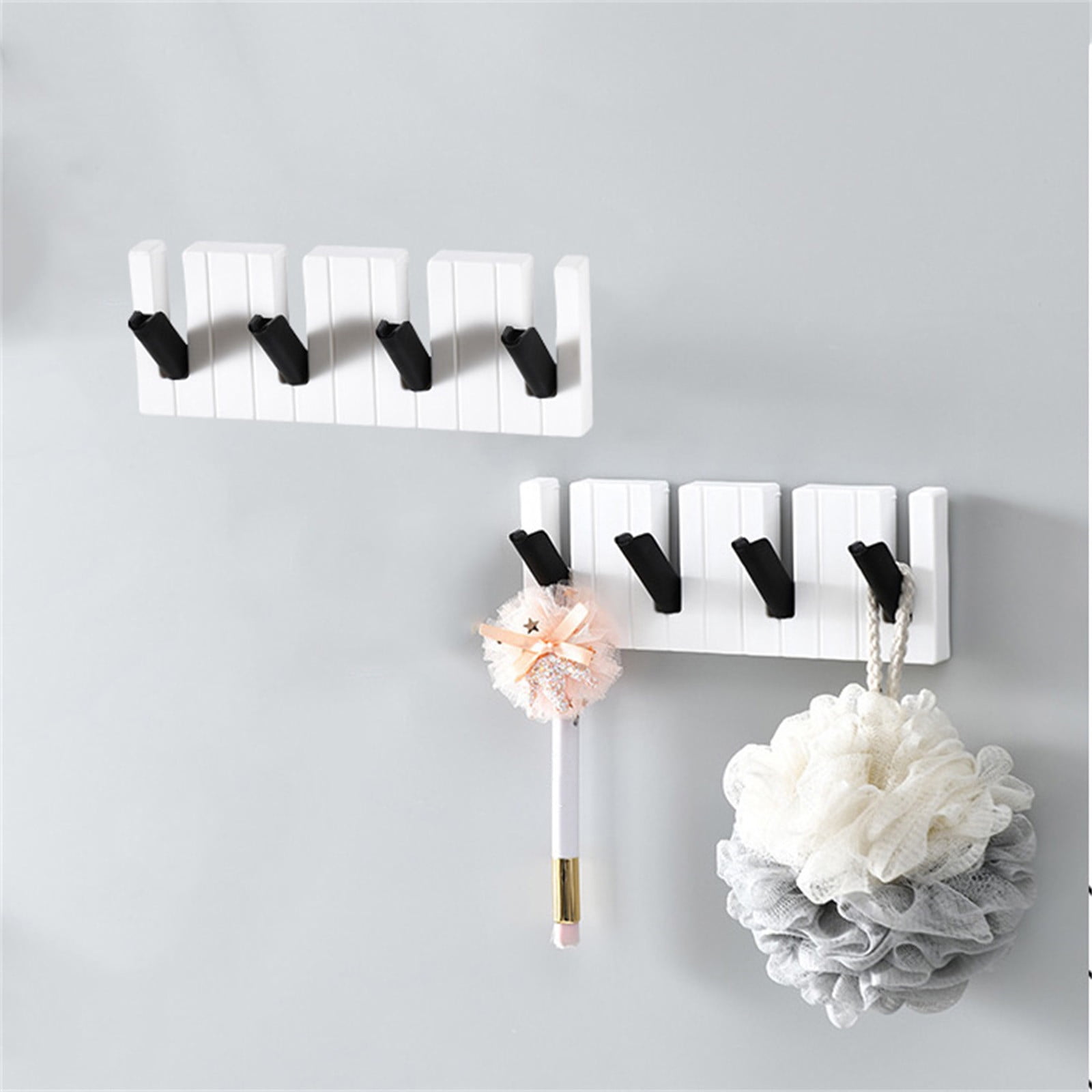 XZNGL Wall Key Holders Decorative Key Holder Wall Decorative Key and Email Holder with Large Key Hook Pocket Piano Shaped Key Holder Punch Free Key Hook Key Holder for Wall Decorative