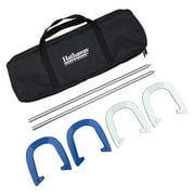 Hathaway Heavy Duty Steel Horseshoe Set W/nylon Carry Bag - Silver & Blue