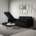 thumbnail image 3 of DHP Hartford Storage Reversible Sectional Futon with Chaise, Black Faux Leather, 3 of 9