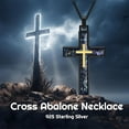 thumbnail image 2 of Cross Necklace for Men 925 Sterling Silver Black Cross Turquoise Pendant Christian Jewelry Religious Gifts for Men, 2 of 4