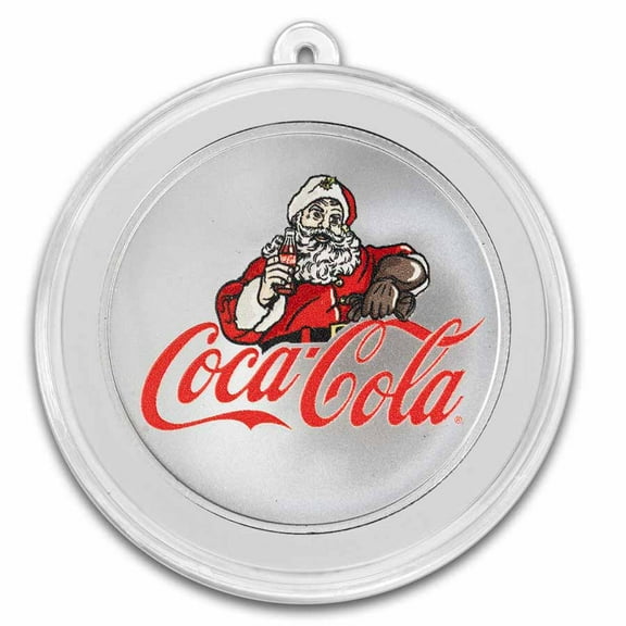 Coca-Cola® 1 oz Silver Holiday Round in Ornament Capsule