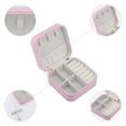 thumbnail image 4 of REGALWOVEN Portable Jewelry Box, Mini PU Leather Jewelry Organizer Boxes Storage Display Holder, Jewelry Case for Women Pink, 4 of 7