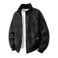 thumbnail image 3 of IhhxPro Big & Tall Men's Vintage-Inspired Leather Look Bomber Jacket with Pockets Fit Zip-Up Retro Classic Motorcycle Outerwear Casual Slim M-4XL, 3 of 9