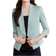 thumbnail image 7 of ZQUUVOU Women Business Blazers with Solid Color Long Sleeve Pocket Suit Jacket (Green,XL), 7 of 7