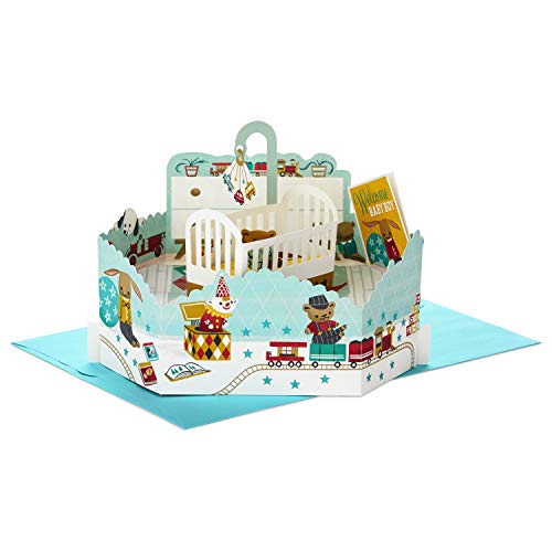 Hallmark Paper Wonder Pop Up Baby Shower Card for Baby Boy (Nursery