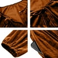 thumbnail image 3 of Women's Long Sleeve Velvet Dress Round Collar Bow Detail Pockets Knee-Length Elegant Casual Temperament Daily Party Fashion Wear Gold M, 3 of 6