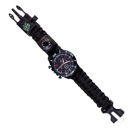 ‌SUTENG ‌Adventure-Ready Paracord Watch - All-in-One Survival Gear with Fire Striker & Direction Finder for Outdoor Enthusiasts