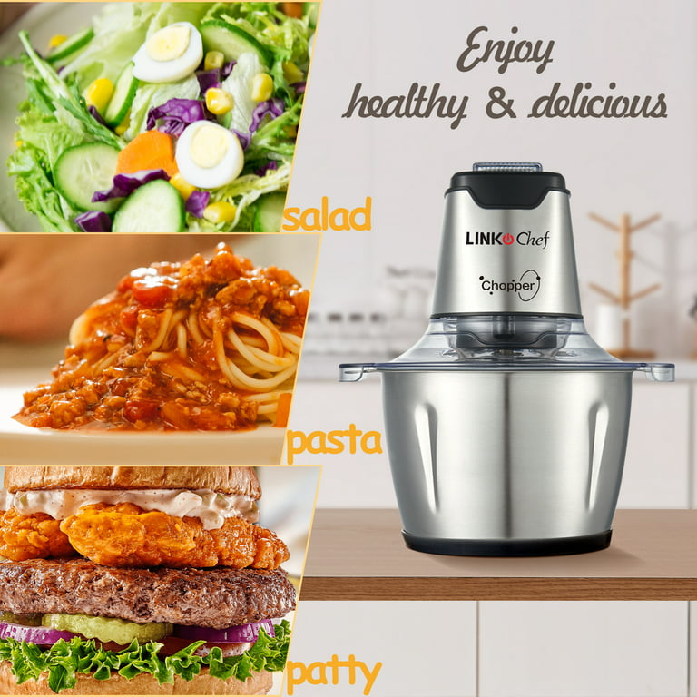 LINKChef Electric Chopper, 1.2L Food Processor Stainless Steel Meat for Vegetable Meat Friut - Walmart.com