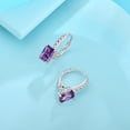 thumbnail image 5 of FJ Princess Cut Dangle Drop Earrings 925 Sterling Silver Square Leverback Earrings February Birthstone Amethyst Jewelry Gifts for Women, 5 of 6