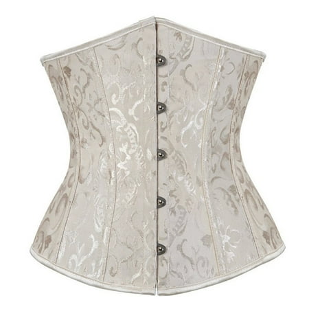 

Pgeraug underwear women Floral Trim Corset Overbust Waist Cincher Bustier Top sports bras for women Beige