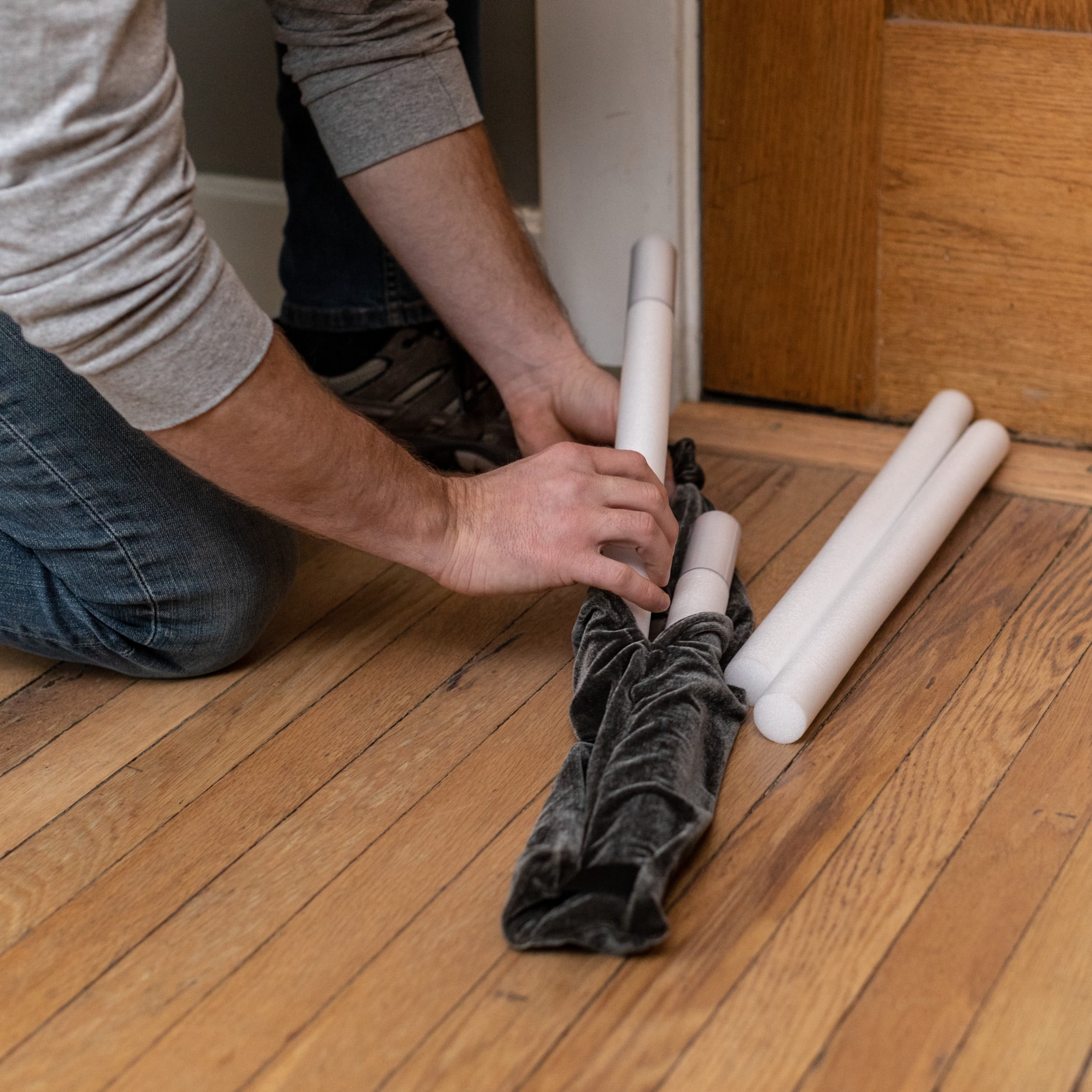 (4 pack) Duck Brand Dark Gray Foam Double Draft Door Seal, 2 pack