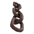 thumbnail image 6 of Decorative Chain Link Sculpture for Bathroom, Home, or Office Decor - Modern Ornament for Living Room Decor - Contemporary Pottery Figurine for Shelf Accent and Coffee Table Decor - 6", Brown, 6 of 9