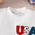 thumbnail image 6 of NOLDARES Toddler Baby Boy Outfit Short Sleeve Round Neck T-Shirt and Elastic Waist Shorts 2Pcs Summer Clothes for 4th of July and American Flag(White,18-24 M), 6 of 8