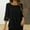 Black, variant on ZunFeo Lace Tops for Women Cotton Linen Dressy Blouse 3/4 Sleeve Summer Tops Black XL