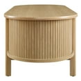 thumbnail image 3 of Coffee Sofa Side Table, Brown Oak, Wood, Oval, Living Kitchen Cafe Bistro Hospitality Restaurant, Modern Contemporary HB36880, 3 of 9