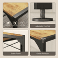 thumbnail image 4 of Aiho 25.6" Compact Dining Table Set for 2 w/2 Stools - Space-Saving Metal Frame & Wood Top for Small Kitchens, Breakfast Nook - Retro, 4 of 6