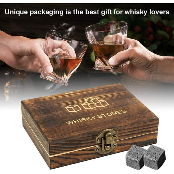 Kyoffiie Whiskey Stones Gift Set Granite Chilling Stones Whiskey Rocks Reusable Ice Cubes Best Drinking Gift