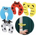 thumbnail image 1 of Paquete de 4 topes de puerta antipellizcos, topes de puerta de seguridad para bebés en espuma con forma de animales, protección para puertas de bebés, protector de dedos para niños, reduce, 1 of 5