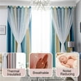 Eyelet Gradient 2 Layer Blackout Curtains + Mesh Starry HollowOut Stars Curtain Room Darkening