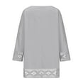 thumbnail image 5 of Penkiiy Womens Spring Tops Crewneck 3/4 Sleeve Basic Tee Shirts Oversized Summer Outfits Dressy Casual Blouses 2025 Gray, 5 of 6