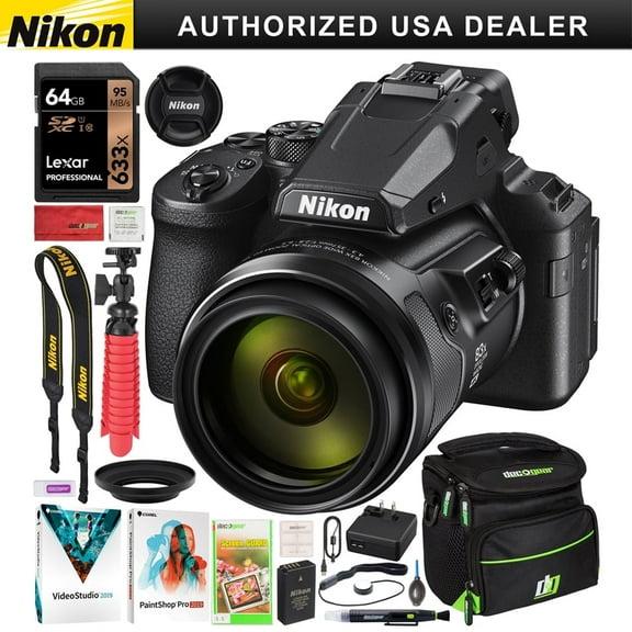 Nikon COOLPIX P950 Compact Digital Camera 83x Optical Zoom Super Telephoto Lens Bundle w/ Deco Gear Gadget Bag   Tripod   Photo Video Software & Accessories |Official Nikon Partner|