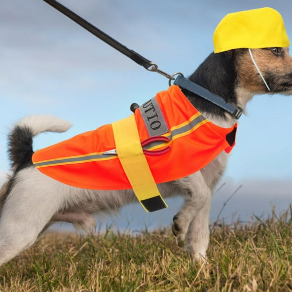 Baluue Small Dog Costume Orange Polyester Outfit 1 Pack Perfect for Outdoor Walks and Daily Wear