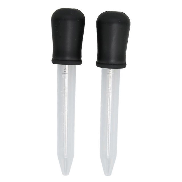 2 Pack Liquid Dropper Pipettes, 5ml Capacity, Safe, Reliable, Lightweight, Compact and Portable, for Science Experiments, Black
