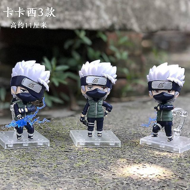 Anime Naruto figura de acción modelo de juguete caja de regalo Uzumaki Naruto Uchiha Sasuke Kakashi adornos juguetes para niños regalo de cumpleaños kaili Sencillez