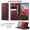 thumbnail image 3 of CaseMe Calf Leather Lining Microfibre Wallet Case for Samsung Galaxy S20 Ultra 6.9-inch with RFID Blocking,Magnetic Closure,Card Slots,Cash Slot,Kickstand,Shockproof Flip Folio Protective Phone Case, 3 of 10