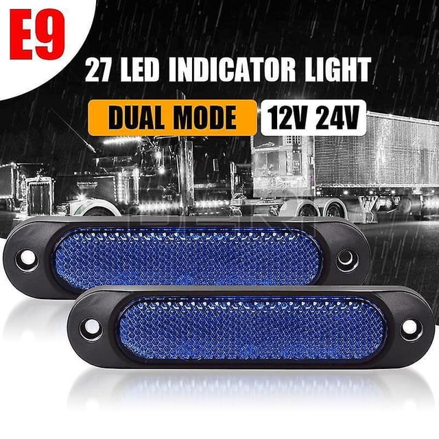 2x 5 "Lámpara de separación de marcador lateral LED azul Luz Barco Camión Remolque Furgoneta Camión Autobús LingWen 9024715696045