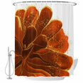 thumbnail image 2 of Shower Curtains for Bathroom, Burnt Orange Waterproof Fabric Shower Curtain, Sparkle Gold Stained Floral Flower Art Decorative Bathroom Curtain for Bathtub, 72"x78", No Hooks Included, 2 of 9