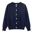 thumbnail image 2 of Mercatoo Kids Girls Cardigan Sweater School Knitted Clothes Button Long Sleeve Knit Solid Sweaters Fall Winter Casual Tops, 2 of 7