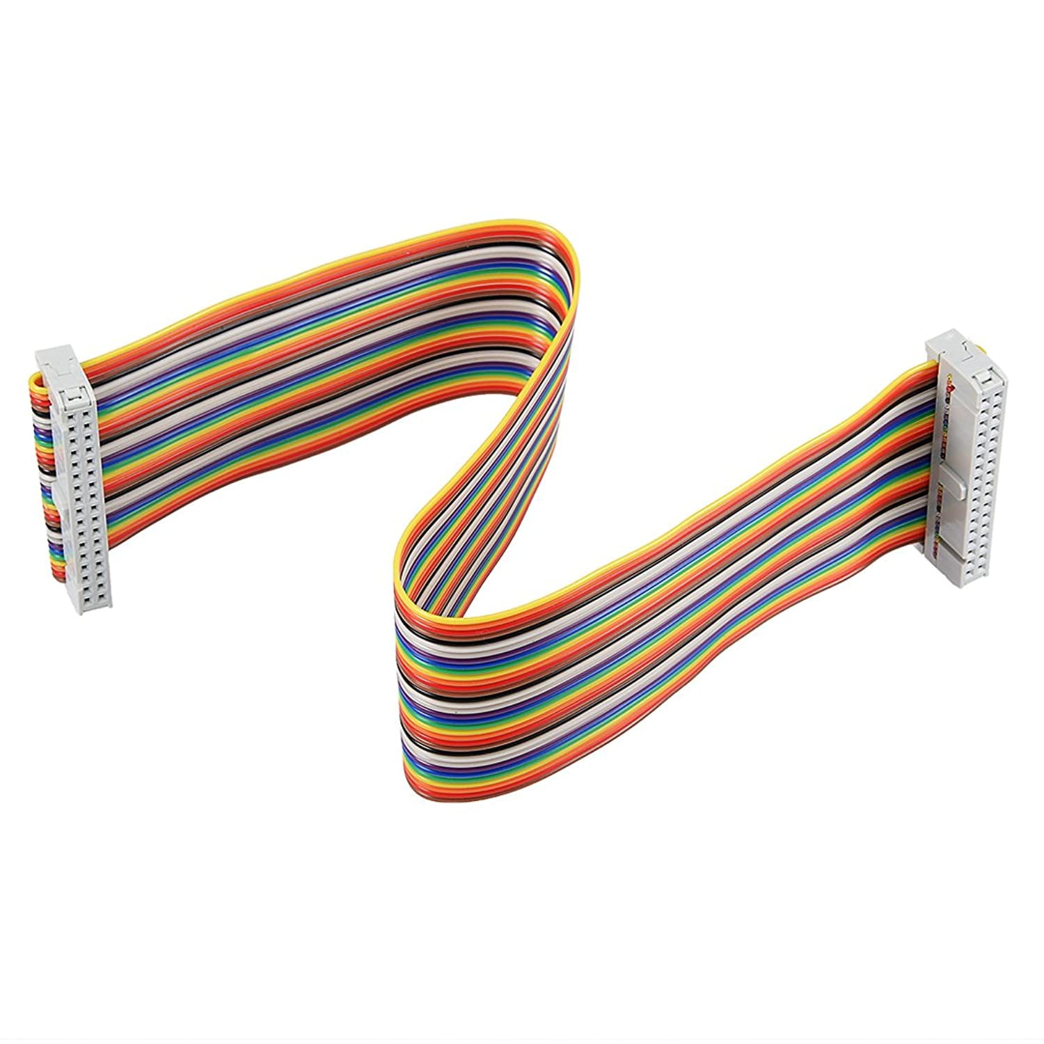 uxcell IDC 34 Pins Wire Flat Multicolored Flexible Rainbow Ribbon
