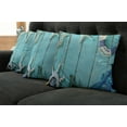 thumbnail image 2 of Ambesonne Vintage Throw Pillow Cover 4 Pack, Nautical Ocean Scenery, 24", Turquoise Navy Blue, 2 of 6