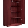 thumbnail image 6 of Pemberly Row Two Doors Modern Wood Armoire Wardrobe Cabinet in Mahogany, 6 of 10