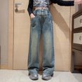 thumbnail image 4 of KVPLBQFD Y2K Baggy Jeans for Girls Vintage 90s Boyfriend Style Denim Pants Kids Unique Pockets Design High Waist Jean Kid Casual Loose Fit Cltothes, 4 of 9